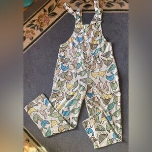 L.A Soul Retro Chicken Print Lightweight Corduroy Overalls
